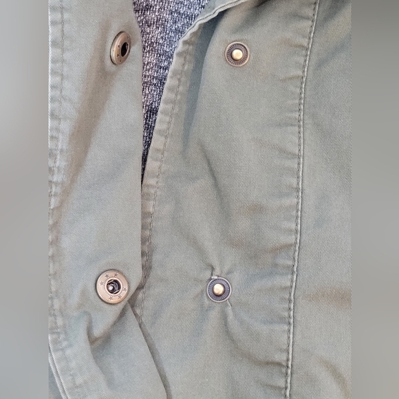 Active USA Green Gray Hooded Cinched Waist Utility Sweater / Jacket - Size M - Picture 8 of 13